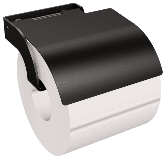 ANDEX Nosilec toaletnega papirja s pokrovom črn TECHNIC 314NG (črno nerjaveče jeklo)
