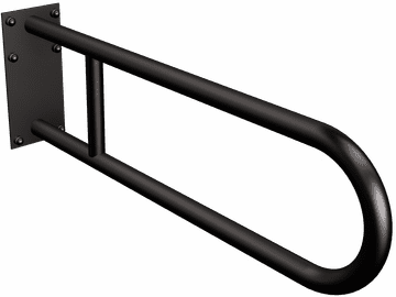 ANDEX Polkrožni fiksni ročaj s ploščico črne barve 819NG (črno nerjavno jeklo)