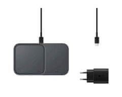 Samsung Duo brezžična polnilna postaja, USB-C kabel, 15W, črna