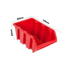 botle Stenska plošča za orodje 173 x 78 cm z 22 kos Škatla viseče Rdeča škatle plastika XL