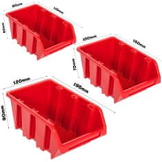 botle Viseča plošča za orodje 115 x 78 cm z 91 kos Škatla stenskih Rdeča škatle Sistem za shranjevanje