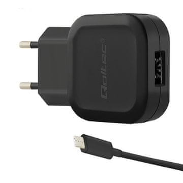 Qoltec Qoltec stenski polnilnik 12 W | 5 V | 2,4 A | USB + kabel USB tipa C