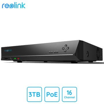 Reolink Snemalna enota Reolink RLN16-410, priklop do 16 kamer, 3TB HDD disk, razširljiv spomin do 12TB, neprekinjeno snemanje, PoE namestitev, črna