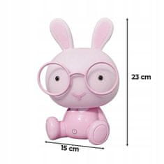 Severno Nočna svetilka z rožnatim zajčkom 23 cm
