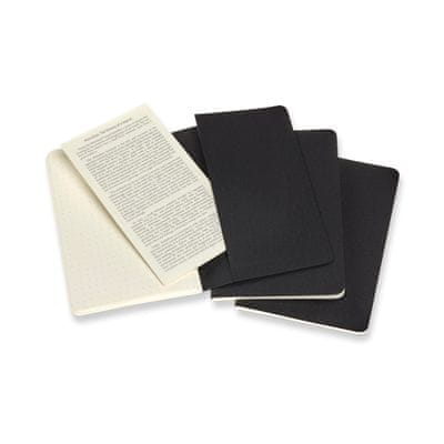 Cahier Journals komplet žepnih beležnic, pikice, mehke platnice črne