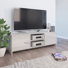Vidaxl TV omarica visok sijaj bela 120x30x37,5 cm iverna plošča