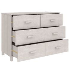 Vidaxl Komoda HAMAR bela 113x40x80 cm trdna borovina