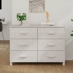 Vidaxl Komoda, bela, 113x40x80 cm, masivni borov les