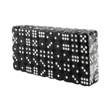 Northix 6-stranske kocke, 100 kosov - črne