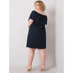 BASIC FEEL GOOD Ženska bombažna obleka KEILY mornarsko modra plus size RV-SK-6641.05_364874 XL