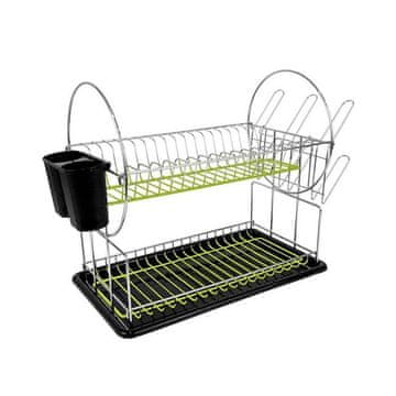 Northix Stojalo za posodo s pladnjem za zbiranje tekočine in držalom za jedilni pribor