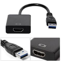 Northix Adapter USB 3.0 na HDMI - črn 