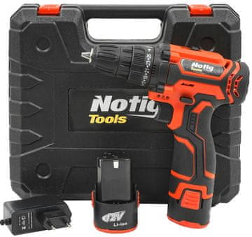 notig tools 12V LED akumulatorski vijačnik 2x 1,5ah Li-ion + kovček
