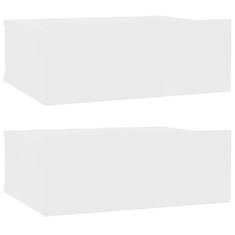shumee Stenske nočne omarice 2 kosa bele 40x30x15 cm iverna plošča