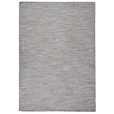 Vidaxl Zunanja preproga z ravnim tkanjem, 160x230 cm, rjava/črna