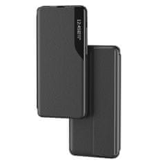 HURTEL ECO LEATHER VIEW CASE, ELEGANTNA TORBICA S PREKLOPOM IN FUNKCIJO STOJALA ZA SAMSUNG GALAXY A73, ČRNA