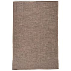 Vidaxl Zunanja preproga z ravnim tkanjem, 120x170 cm, rjava
