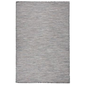Vidaxl Zunanja preproga ploščato tkanje 120x170 cm rjava in modra