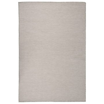 Vidaxl Zunanja preproga z ravnim tkanjem, 120x170 cm, sivkasta