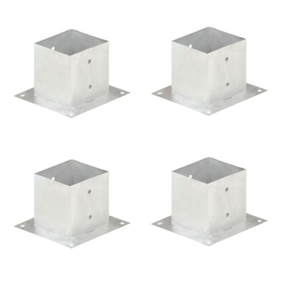 shumee vidaXL Sidra za stebričke 4 kosi pocinkana kovina 141 mm