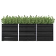 Vidaxl Visoka greda antracitna 240x80x77 cm pocinkano jeklo