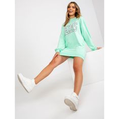 Ex moda Ženska bluza s potiskom oversize dolga KANE svetlo zelena EM-BL-U719.82P_387642 Univerzalni