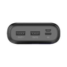 DUDAO Powerbank 20000 mAh 2x USB-C micro USB 2A z LED zaslonom črna