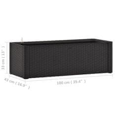 Vidaxl Visoka greda z zalivalnim sistemom antracitna 100x43x33 cm