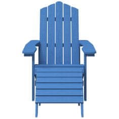 Vidaxl vidaXL Adirondack stol z naslonom za noge in mizo, HDPE, moder