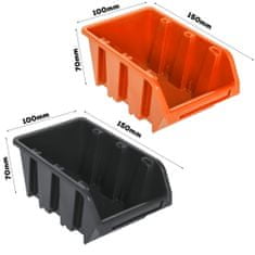 botle Stenska plošča za orodje 115 x 78 cm z 44 kos Škatla viseče Oranžna in Črna škatle plastika