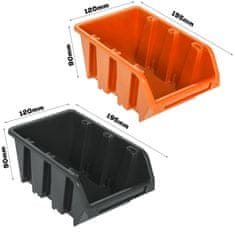 botle Viseča plošča za orodje 58 x 39 cm z 6 kos Škatla stenskih Oranžna in Črna škatle plastika