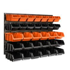 botle Viseča plošča za orodje 58 x 39 cm z 32 kos Škatla stenskih Oranžna in Črna škatle plastika