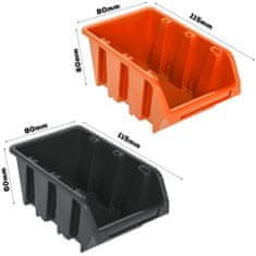 botle Stenska plošča za orodje 58 x 78 cm z 28 kos Škatla viseče Oranžna in Črna škatle plastika