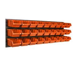 botle Stenska plošča za orodje 115 x 39 cm z 27 kos Škatla viseče Oranžna škatle Sistem za shranjevanje