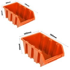 botle Stenska plošča za orodje 115 x 78 cm z 68 kos Škatla viseče Oranžna škatle plastika