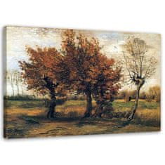 shumee Slika na platnu, Jesenska pokrajina s štirimi drevesi - reprodukcija V. van Gogha - 100x70