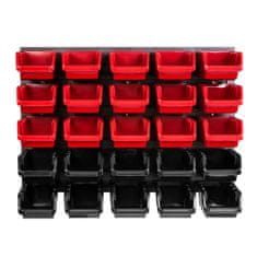 botle Viseča plošča za orodje 58 x 39 cm z 30 kos Škatla stenskih Rdeča in Črna škatle plastika