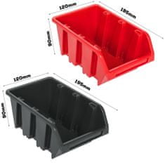 botle Viseča plošča za orodje 58 x 39 cm z 15 kos Škatla stenskih Rdeča in Črna škatle plastika