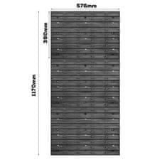 botle Stenska plošča za orodje 58 x 117 cm z 55 kos Škatla viseče Modra in Črna škatle plastika