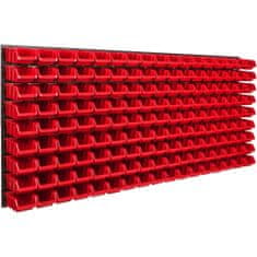 botle Stenska plošča za orodje 173 x 78 cm z 153 kos Škatla viseče Rdeča Sistem za shranjevanje XL