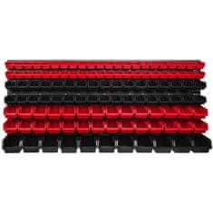 botle Viseča plošča za orodje 173 x 78 cm z 117 kos Škatla stenskih Rdeča in Črna škatle plastika XL