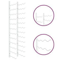 Vidaxl Stenski nosilec za 36 steklenic vina, bel, železo
