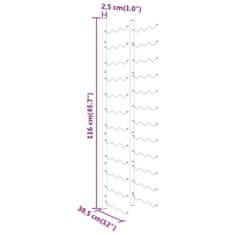 Vidaxl Stenski nosilci za 36 steklenic vina, 2 kosa, beli, železo