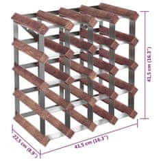 Vidaxl Stojalo za vino za 20 steklenic, rjava barva, masivni borov les