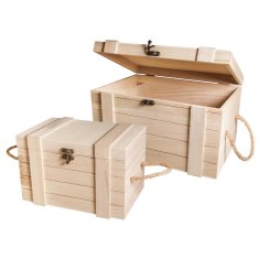Rayher.	 Set lesenih skrinj, 30x20,5x17,3cm in 24x16x15,5cm