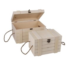 Rayher.	 Set lesenih skrinj, 30x20,5x17,3cm in 24x16x15,5cm