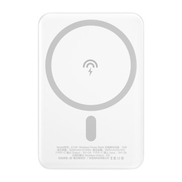 shumee 5000mAh magnetni powerbank z indukcijskim polnilnikom MagSafe, črn