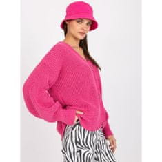 RUE PARIS Ženski oversize pulover z dolgimi rokavi RUE PARIS roza LC-SW-0249.24P_386627 Univerzalni