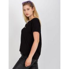 RELEVANCE Ženska asimetrična plus size bombažna majica MILDRED black RV-TS-7775.66P_386992 Univerzalni