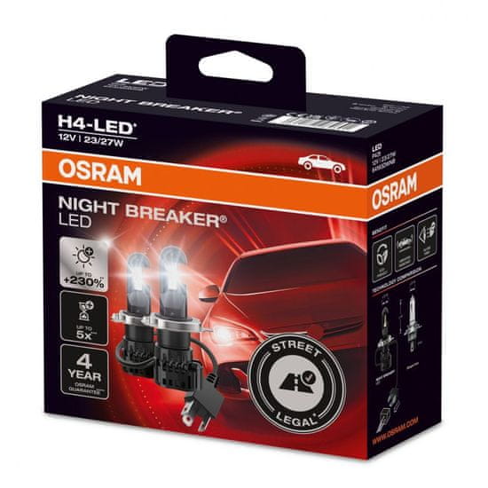 Osram H4 NIGHT BREAKER LED +230% 64193DWNB 6000K 2pcs